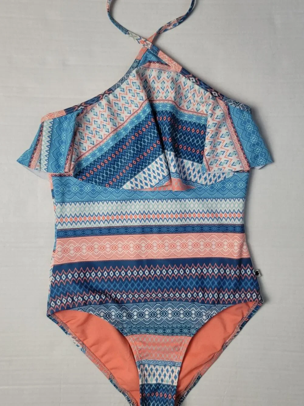 Lucky Brand Girls One Piece Swimsuit Geometric Print Size M 8/10 NWT